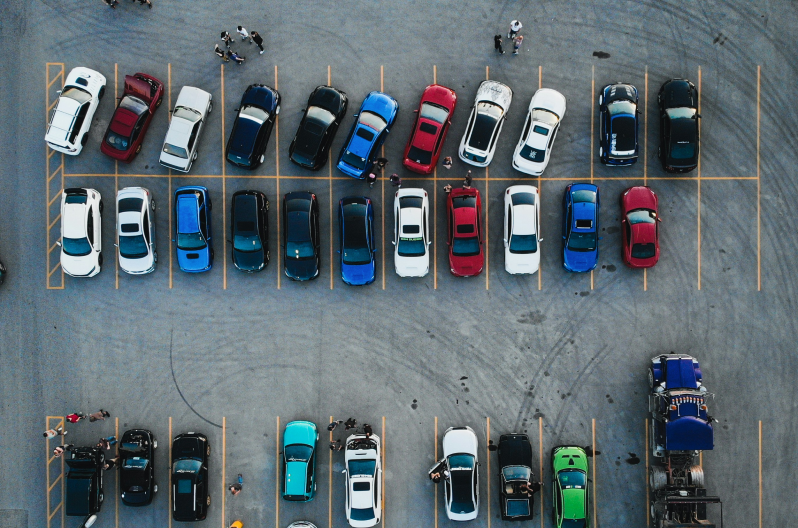 cars in a parking lot